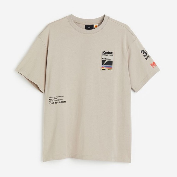 H&M Kodak Print Film Relaxed TShirt Tan - Picture 2 of 15